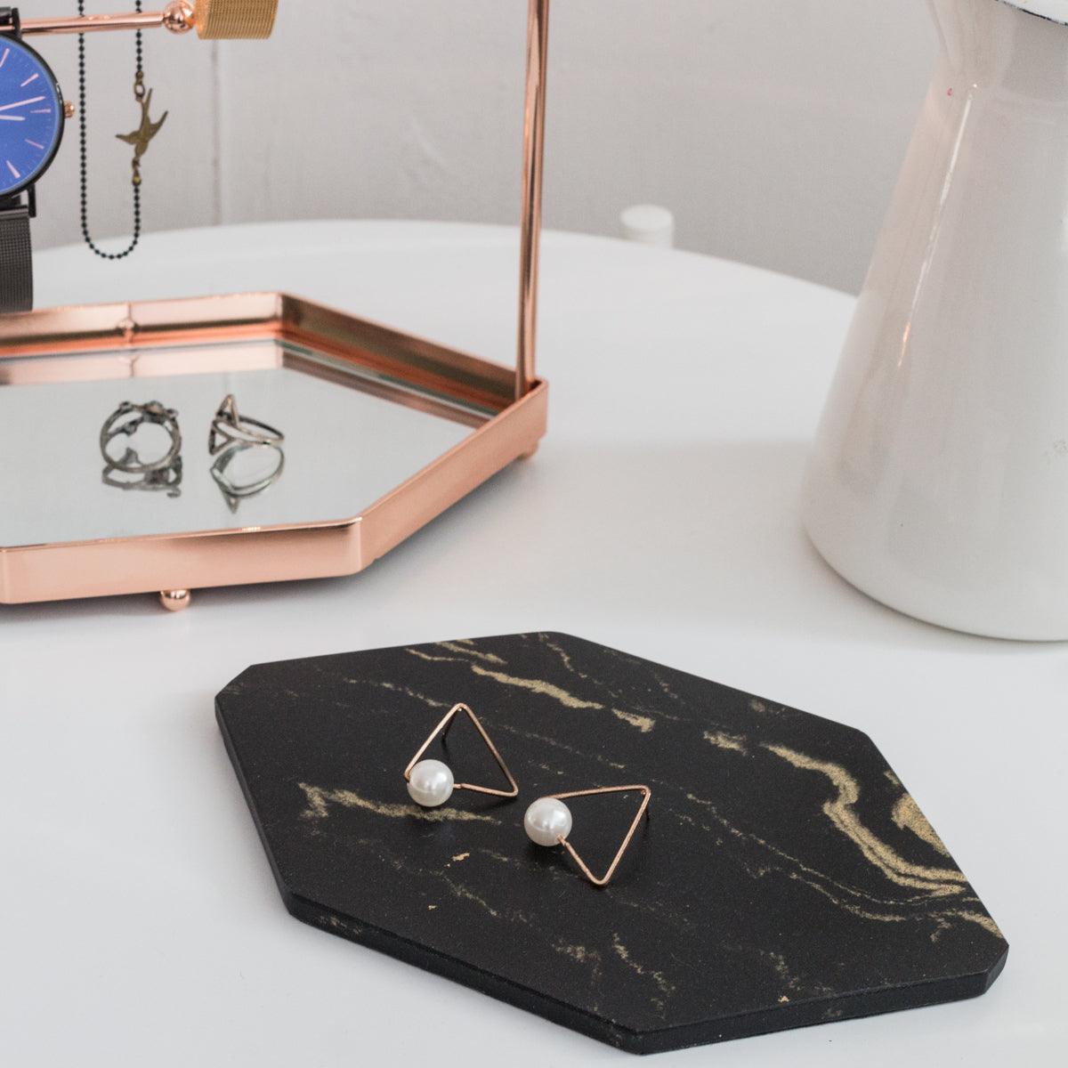 Road Scene Jewelry Stand with Recycle Marble Tray - Moosy Life