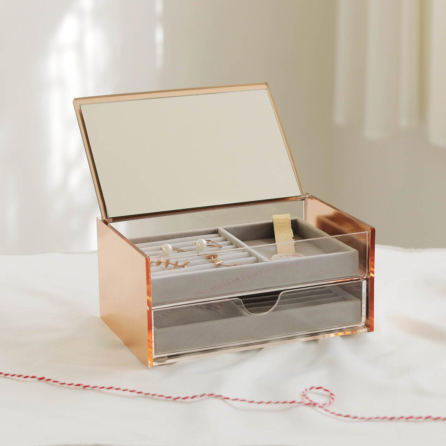 Moosy Life Moonlight Rose Gold Jewelry Case with Mirror - Moosy Life